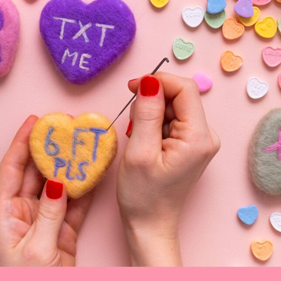 knitting hearts and arts and crafts for valentine's day