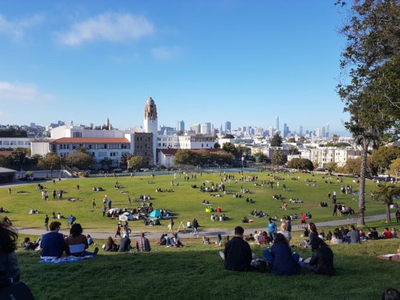 People having picnics in San Francisco park